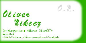 oliver mikecz business card